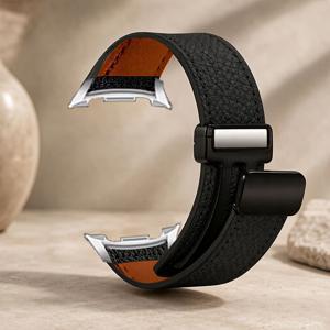 삼성 8/8 클래식 40mm 44mm 46mm 밴드 여성/남성용 비즈니스 합성 가죽 스트랩, 삼성 워치 8 클래식/8 스마트워치 추가용 패션 버클 손목 밴드