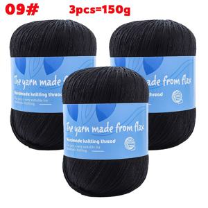 3개입 (150g) 리넨 원사 - 100% 중미세사 코바늘 실, DIY 뜨개질 및 코바늘용, 통기성 좋은 숄, 모자, 재킷, 스카프용, 핸드메이드 공예, 아미구루미, 오픈워크 의류용 다양한 색상