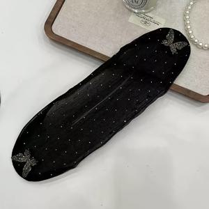 1개 클립 헤어 스타일링, 고정 도구, 여성용 번 헤어스타일 헤어핀, 나비 라인스톤 장식이 있는 우아하고 게으른 머리 장식 - 여성용 부드러운 직조 리본 클립, 헤어스타일 디자인에 적합