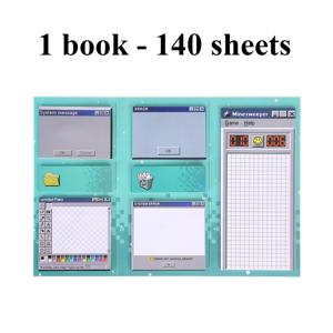 Windows 98 레트로 스티커 메모지 1권 (140매), 사무실 학교용, 상징적인 Windows 아이콘이 있는 빈티지 컴퓨터 오류 팝업, 향수를 불러일으키는 기술 선물 및 게시판용 픽셀 아트 메모패드