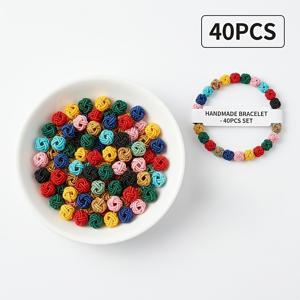 40/80개 6mm 멀티 컬러 우븐 파인애플 매듭 구슬, 내구성 있는 변색 방지 DIY 공예 용품, 팔찌 만들기, 목걸이 디자인, 열쇠고리 장식, 화장대 장식, 차량용 행거, 생일 선물, 결혼식 답례품에 이상적