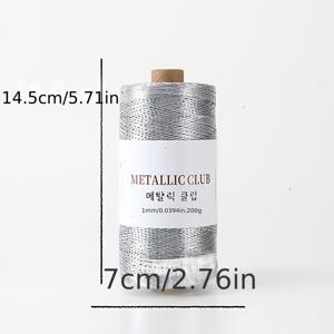 가방용 메탈릭 코바늘 뜨개실, 글리터 뜨개실, 손뜨개, 선물 포장 & 공예 용품, 200G