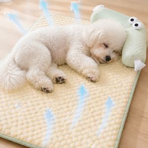 섬유 반려동물 쿨매트 L자 몬스터 베개 분리세탁 가능 강아지 고양이 여름 냉방매트