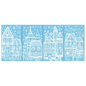 대형 크리스마스 창문 스티커 4장, 70*40cm/27.5*15.7인치, 유리 장식용 백악관 크리스마스 창문 클링, 눈사람 눈송이 양면 창문 데칼, 크리스마스 휴일 파티 장식용