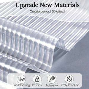 빨간 갈색 빈티지 프라이버시 윈도우 필름, PVC 정적 클링, 5밀 두께, 3D 플루트 스티커, 태양 차단 열 제어, 얼룩덜룩 장식 욕실 및 가정용 윈도우 틴팅, 태양 차단 필름 | 빈티지 프라이버시 필름 | PVC 필름, 윈도우 프라이버시 필름