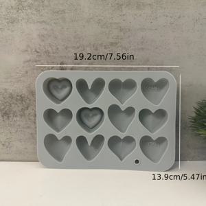 데이 하트 모양 실리콘 성형 몰드, 양초 및 비누 만들기, 홈 데코, 석고 콘크리트 시멘트 에폭시 수지 공예용