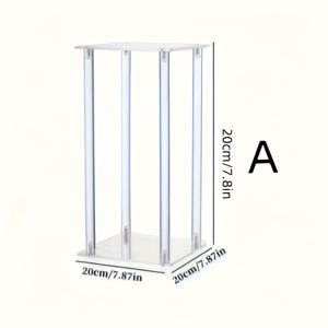 정사각형 투명 아크릴 꽃 스탠드, 독립형 기둥 화병 홀더, 크리스마스 및 추수감사절 파티 전시 장식, 결혼식 파티용 테이블 중앙 장식품, 크리스마스, 할로윈용