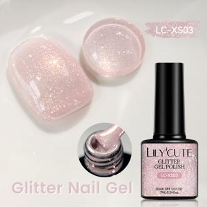 신상 핑크 유리알 글리터 젤네일 하이라이터 시머 잔펄 샤이닝 네일아트 젤 03호 7ml