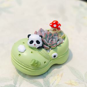 귀여운 곰돌이, 고양이, 토끼 모양의 화분 (레진 재질), 다육이, 선인장, 허브에 적합하며 실외에서도 사용 가능 - 매력적인 동물 신발 모양 꽃병, 홈 데코 가드닝 선물