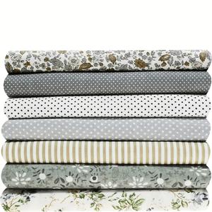7개 세트 9.8x9.8인치 패브릭 DIY 공예 패치워크 원단 번들, DIY 손바느질 및 스크랩북킹용 팻 쿼터스 사전 절단 퀼트 사각형