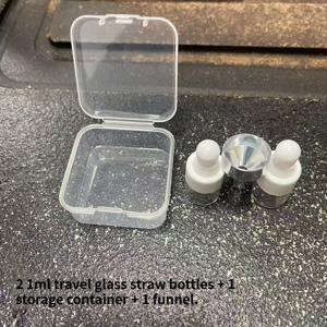 4개 세트 (1Ml 여행용 유리 스포이드 병 2개 + 보관 용기 1개 + 깔때기 1개 포함) 스포이드 병, 거실 가정 침실 필수 오일 스킨 케어 제품 용기, 유리 병 캡은 에센셜 오일, 퉁스에 적합