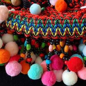 2가지 사이즈, 7.5cm 너비, 텍스처 있는 물결무늬 폼폼 구슬 자수 레이스, DIY 의류, 커튼 패널, 식탁보, 레이스 장식, 재봉 용품, 장식용 레이스에 적합
