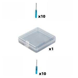 21-In-1 미니 드라이버 세트 (10개 , 10개 십자, 플라스틱 상자 1개 포함) 장난감 수리 및 - 2mm 및 십자 드라이버 포함, 매니아 및 수공예 연습용으로 설계됨 (전기 불필요)
