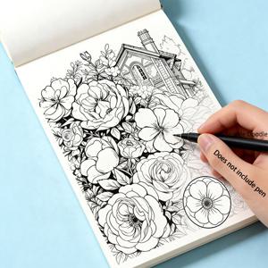 성인용 마음챙김 컬러링북 1권, 불안 완화 및 스트레스 해소에 적합 - 24페이지 젠탱글 추적 및 색칠 활동책, 복잡한 라인 아트, 흑백 스케치 페이지, 성인 및 초보자용 - 크리스마스/할로윈 선물