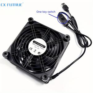 CX FUTURE 가정용 USB 라우터 냉각팬 베이스, 조용한 원터치 온/오프 냉각팬, 라우터, 광 모뎀, 스위치, 셋톱박스 등에 적합