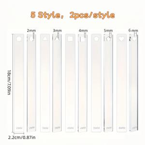 10개 세트 클레이 롤링 매트 스페이서, 소프트 클레이 두께 균형 자 DIY 공예 도구, 0.79/1.18/1.57/1.97/2.36인치 롤링핀 도구