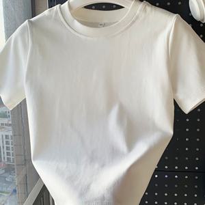화이트 숏 탑, 스파이시 의상, 신상 여름 스타일, 숏, 반팔 티셔츠, 프린트된 배꼽 노출 여름 티셔츠, 다용도 캐주얼 여성 의류