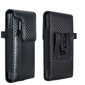 Samsung Z Fold8 Ultra/7/6/5/4/3 S 펜 홀더 & 벨트 클립 & 카드 홀더가 있는 홀스터 파우치, 벨트 루프 & 메탈 클립 & 마그네틱 클로저가 있는 고급 카본 파이버 인조 가죽 홀스터 케이스