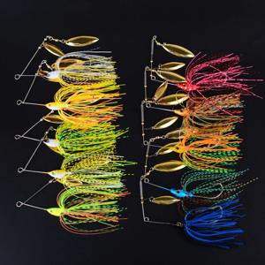 10개 스피너베이트 낚시 루어 스피너 베이트 메탈 버즈베이트 스윔베이트 훅 키트 스커트 베이스 파이크용