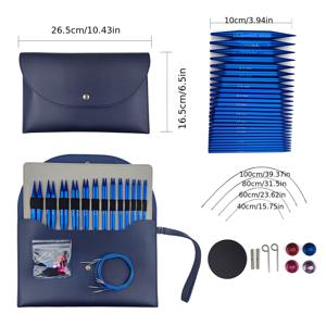 13쌍/세트 알루미늄 원형 뜨개바늘, 멀티 컬러 옵션, 분리형 원형바늘, 10cm 길이, 분리 및 교체형 끈이 달린 원형바늘, 원형바늘 카드 세트