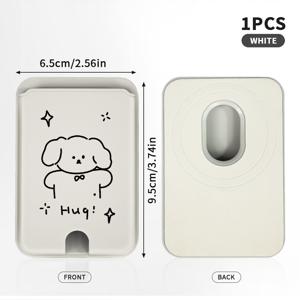 강아지 프린트 패턴 PC 자석 카드홀더, 다양한 색상, 2-3장 수납 가능. 친구, 가족, , 남자친구에게 완벽한 선물!