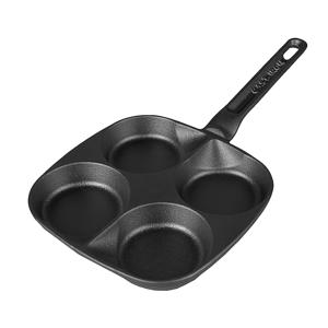 4컵 논스틱 주철 계란 프라이팬, 다용도 아침 식사 스킬렛 (계란, 팬케이크, 플랫, 크레페용), 가스레인지 및 인덕션 호환|인덕션