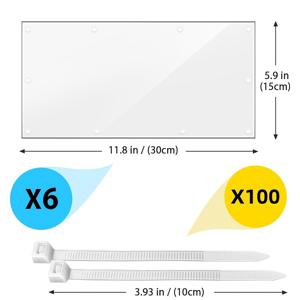 6개/12개 애완동물 케이지 보호 매트 - 11.8X5.9인치, 재단 가능, 투명 내구성 스크래치 방지, 기니피그/토끼/햄스터/феррет 및 소형 동물용 잔해 보호 패드