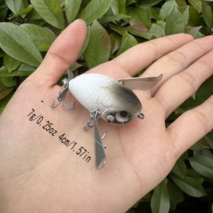 1개/팩 수면 매미 미니어처 비행기 수성 루어 4cm/7g 기어다니는 루어, 농어, 홍안 잉어 및 기타 어종용
