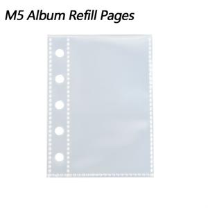 M5 투명 양면 삽입 포켓 루스리프 바인더, 25매/팩, 바인더용 교체형 리필, 스티커북 루스리프, 루스리프 책 보관 파우치, PP 소재, 아이돌 사진 카드, 엽서, 인스턴트 사진 카드용, 사무용 문구 용품