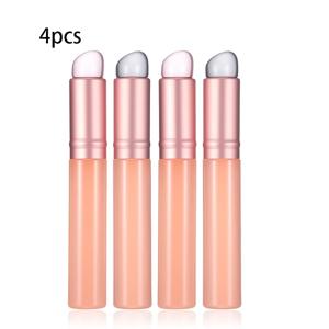 4pcs 실리콘 립 브러쉬, 캡 포함 재사용 가능한 립 어플리케이터, 립스틱 마스크 밤 글로스용 메이크업 도구