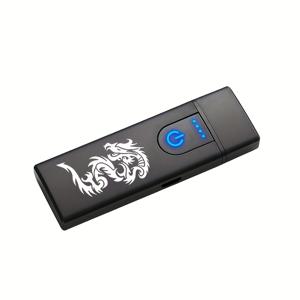 방풍 라이터, 새로운 USB 충전식 휴대용 터치 감지 전기 라이터, ABS 소재, 방풍 전자 라이터, 초박형 전자 라이터, 캠핑, 발렌타인데이, 추수감사절, 크리스마스, 할로윈에 이상적인 선택