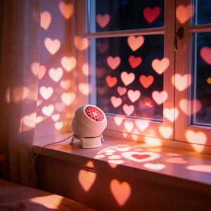 LED 회전 하트 프로젝션 램프 - 회전 프로젝션, 360° 조절 가능, USB 전원 하트 모양 램프, 침실, 거실, 파티, 프로포즈, 웨딩 장식, 바닥/천장 로맨틱 분위기 램프에 적합