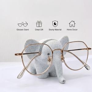 3D 프린팅 대리석 코끼리 안경 거치대 - 대리석 질감 동물 안경 홀더, 귀여운 책상용, 가정 사무실용, 패션 안경 및 돋보기 안경용 진열대, 남성, 여성, 동료를 위한 선물 (생일/크리스마스 선물)