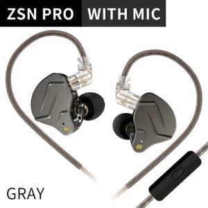 KZ ZSN PRO IEM (인이어 모니터) 이어폰, 노이즈 캔슬링, 1BA+1DD 드라이버, 교체 가능한 케이블 & 다이내믹 마이크, 음악 제작용, 스마트폰/태블릿 호환 헤드셋