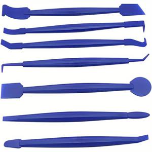 차량 랩핑 비닐 도구 키트, 7pcs 윈도우 필름 틴트 미니어처 스퀴지 세트, 자동차 랩핑 엣지 트리밍 스틱, 차량 랩핑 및 스티커용 곡선 슬롯 코너 설치 도구 (블루)