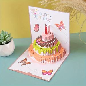 고품질 3D 팝업 생일 카드 (봉투 포함) – 특별한 글리터 종이, 우아한 디자인, 누구에게나 적합, 고품질 비즈니스 등급 생일 카드