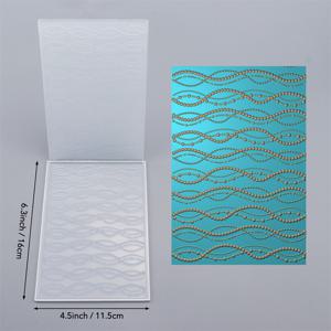 파도무늬 비즈 라인 3D 엠보싱 폴더 텍스처 패턴 배경 DIY 스크랩북 공예 재료, 엠보싱 템플릿 몰드, 장식 공예 프로젝트 만들기