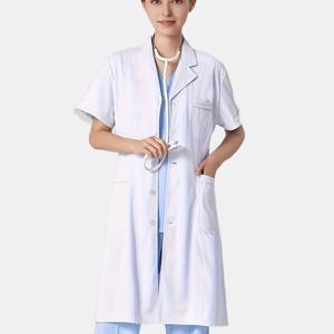 여성용 유니폼, 작업복, 실용적인 작업 코트, 세련된 슬림핏 디자인, 3포켓, 실험실 코트, 반려동물 병원 의사, 외래약국에 적합, 사계절 착용 가능