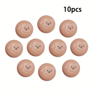 1.5cm 곰돌이 캐릭터 라운드 레진 단추 10개 세트 (스웨터, 장갑, 스카프, 모자용)