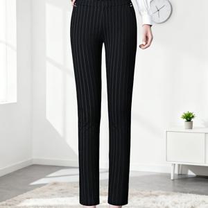 패션 커뮤터 캐주얼 팬츠 - 포켓 포함 탄력 허리밴드, 데일리부터 세미 포멀 웨어까지 적합, 사계절용, 캐주얼 및 포멀 행사에 스타일리시하고 다용도, 탄력 있는 편안한 소재, 폴리에스터와 스판덱스 혼방, 세탁기 사용 가능, 슬림 핏 디자인, 루즈 핏을 원하시면 1-2사이즈 업 추천