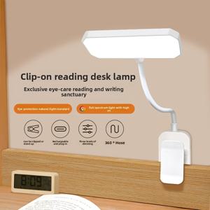 USB 충전식 LED 독서등 3가지 색온도, 무단계 밝기 조절, 가볍고 휴대하기 쉬운 클립형 독서등, 침대 공부용 홈오피스 기숙사 탁자 침대 옆 조명, 유연한 목걸이 터치형 데스크 라이트