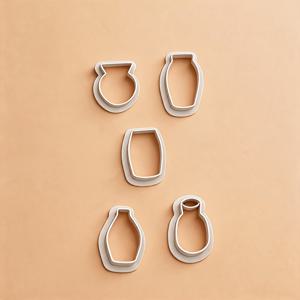 5개 추상花병 모양 클레이 커터 | 북유럽 꽃병 실루엣 몰드, 귀걸이, 펜던트, 스타일 주얼리용 재사용 가능한 플라스틱 도구, 봄 공예, 부활절, 발렌타인데이, 어버이날 선물로 이상적