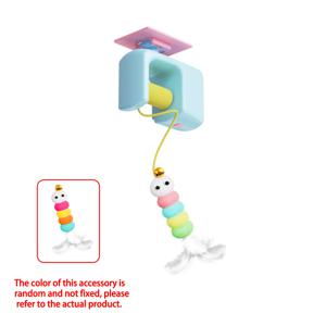USB 충전식 자동 스윙 도어 장난감 1개 - 인조 깃털이 달린 실내/실외용 인터랙티브 매달기 고양이 볼, 문과 창문용 엔터테인먼트 - 모든 고양이 품종에 적합 - 바쁜 반려동물 주인용, 실내 반려동물 엔터테인먼트, 재미있는 디자인, 간편한 설치