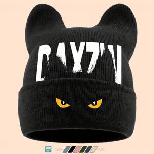 크리스마스 고양이 귀 비니모자 1개, 귀여운 고양이 프린트가 있는 챙 없는 모자, 남녀공용 헐렁하고 휴대가 편리한 비니모자, 가을 겨울용 방한 모자, 가볍고 휴대하기 편한 따뜻한 아웃도어 스컬캡, 가을 겨울 커플용, 남녀공용 귀여운 겨울 보온 비니모자, 달콤하고 장난기 있는, 겨울 여가 및 휴일 외출에 적합, 아름다운 할로윈 및 크리스마스 휴일 선물