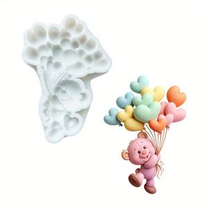1개 곰 사랑 풍선 실리콘 몰드, DIY 레진 주조 몰드, 클레이, 아로마테라피 석고, 레진 공예, 주얼리 제작, 캔들 액세서리, 비누, 홈, 웨딩, 파티 장식용, 크리스마스, 발렌타인데이 선물 제작, 결혼식 장식,캔들 만들기 용품,곰 모양 몰드,축제 공예 몰드,유연한 실리콘 몰드,내구성 있는 실리콘,공예 용품,창의적인 몰드,공예 애호가,DIY 취미 애호가