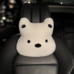 4개/2개/1개 흰색, 갈색 강아지 머리 받침대 인체공학적 차량용 머리 받침대 및 허리 지지대 - 고급 3D 디자인, 편안함, 침하 방지, 사계절 사용 가능, 세척 용이, 사계절 내 모든 시즌에 사용 가능한 시트 커버 추가, 여름 휴가 선물