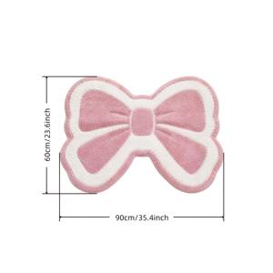 핑크 화이트 리본 도어 매트 1개, 소녀스러운 스타일, 달콤하고 귀여운 분위기, 다양한 사이즈 선택 가능 - 도어 매트, 소형 러그, 웰컴 매트, 욕실 매트, 카펫, 바닥 매트, 야외 도어매트, 주방 러그, 홈 데코, 현관문 매트, 에리어 러그, 야외용 매트, 가정 장식, 에리어 러그, 정원 러그, 가을/겨울 러그, 세탁 가능한 러그