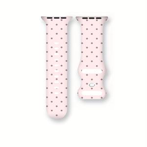Apple 스마트워치 스트랩 | Apple Iwatch용 디자인 | /2/3/4/5/6/7/8/9/10/11/Ultra/Se 및 사이즈 38/40/41/42/44/45/49mm 호환 | 파우더 핑크 물방울 패턴 | 스포츠 웨어 | 남녀공용 | 편안하고 부드러움 | 완벽한 선물 선택 | 내마모성 H