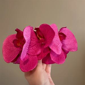 슈퍼 요정 같은 그라데이션 나방 ランタナ꽃 대형 머리핀, 클로 그립 헤드피스, 생화 상어 클립, 여성을 위한 다용도 고급 헤어 액세서리