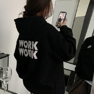SunburstWonder 여성 가을 겨울 후드티 도톰 레터링 프린트 슬랙스 학생
